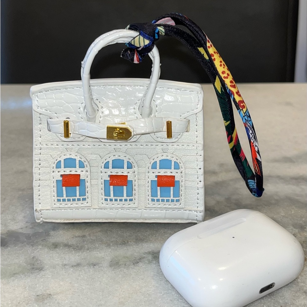 Mini Purse Bag Keychain Charm AirPod Pouch Holder Case Miniature Handbag White